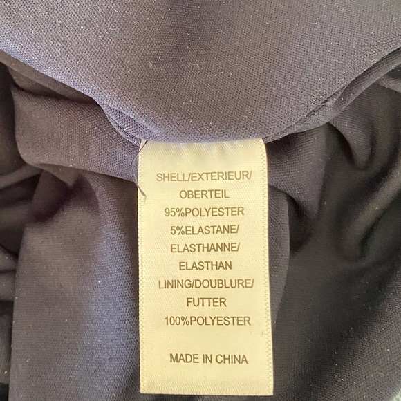 Adrianna Papell Elegant Navy Blue White Dress with  Ruching at the Waist Size 12 - Picture 10 of 10